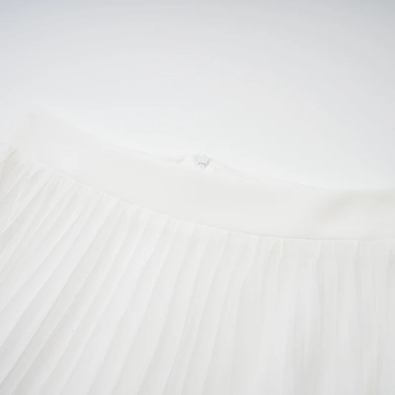 Vestido largo de capas con escote halter de Inés