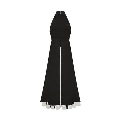 Vestido largo de capas con escote halter de Inés